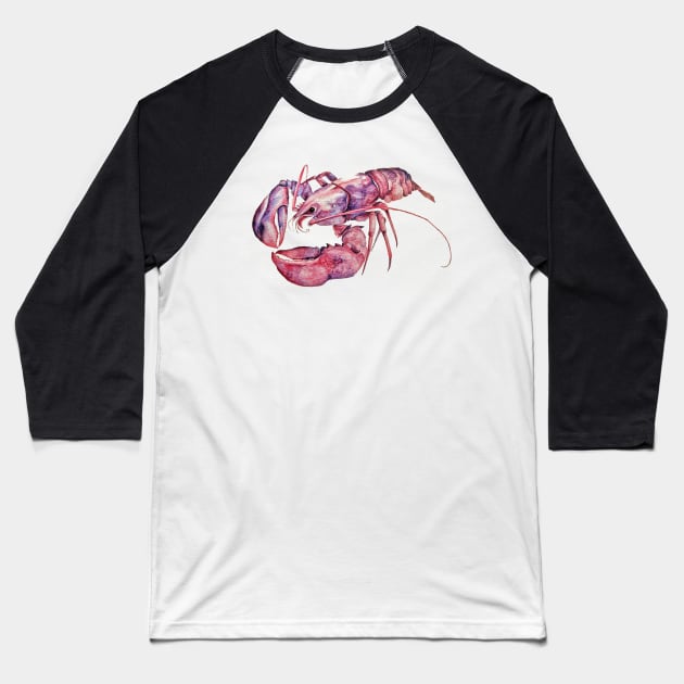 The Pink Lady Lobster Baseball T-Shirt by BjorksBrushworks